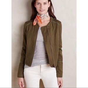 Anthropologie Hei Hei Green Quilted Jacket